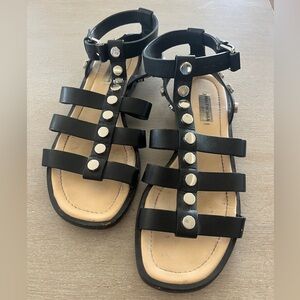 Balenciaga Black Studded Gladiator Sandals